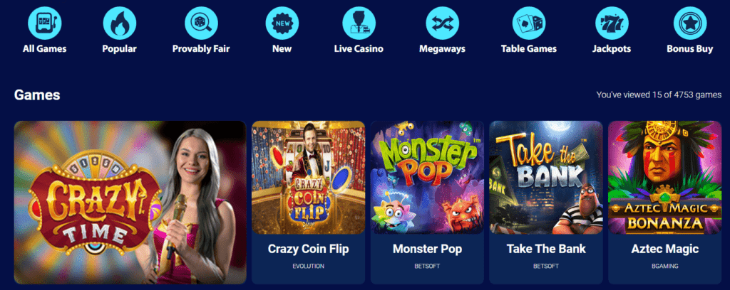 Blizz Casino Online Games