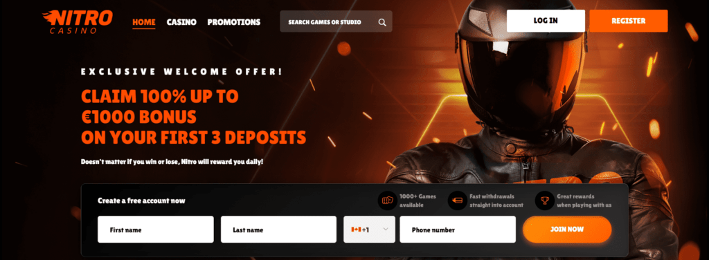 nitro casino login